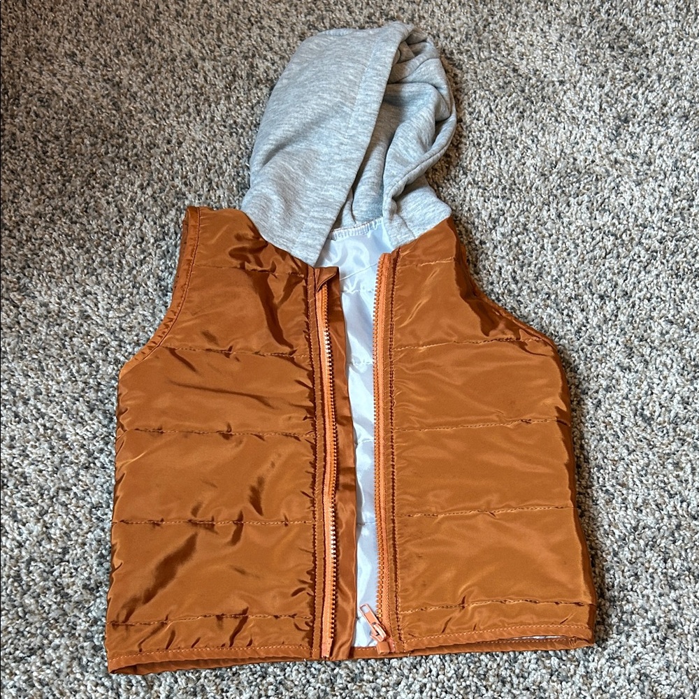 SHEIN Orange Hooded Vest for Kids